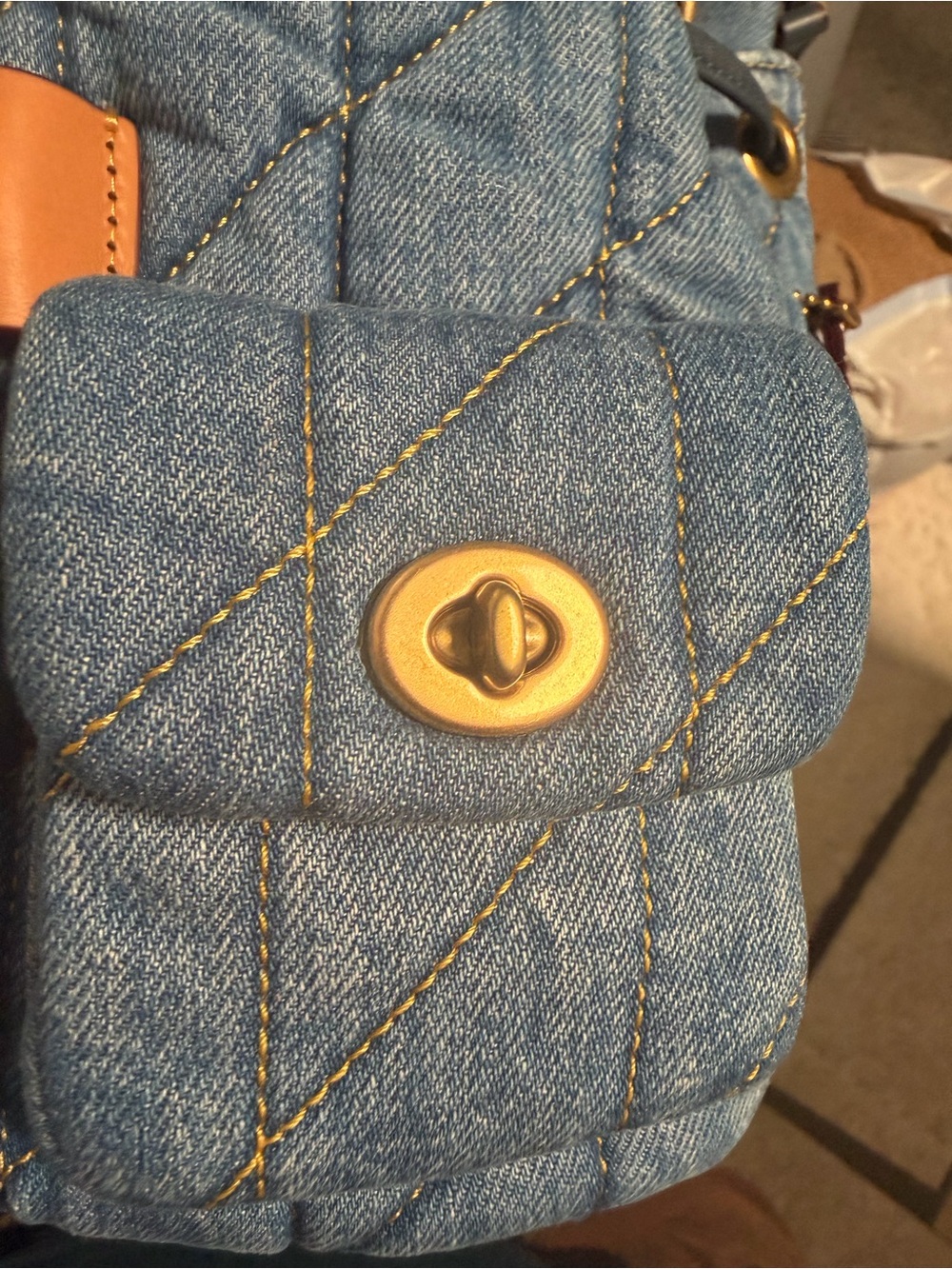 COACH Quilted Denim Tabby Small Backpack - Picture 6 of 14